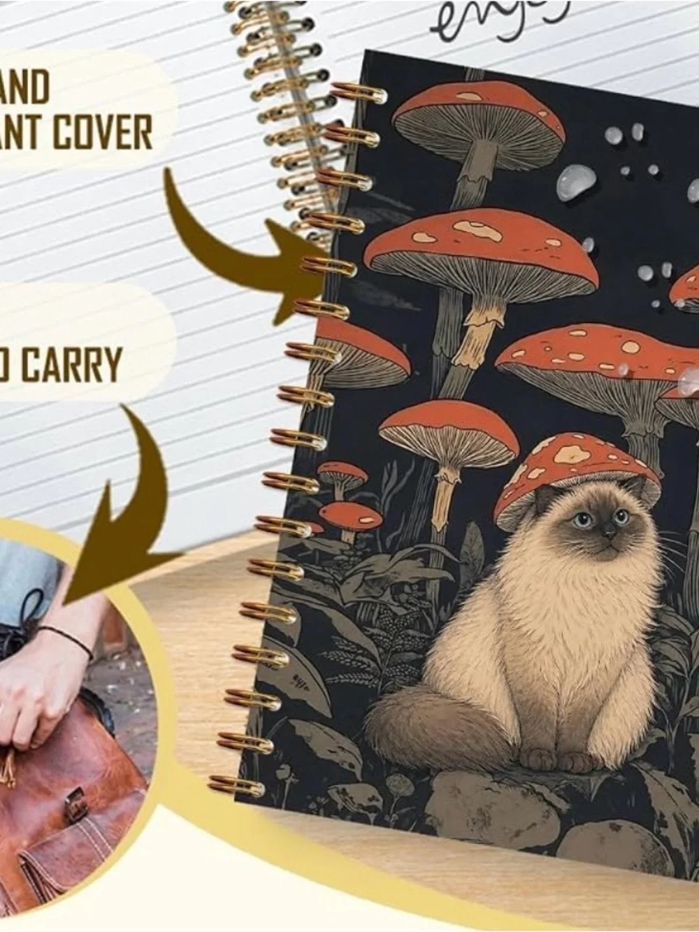 Ragdoll Cat with Amanita Mushroom Journal🍄